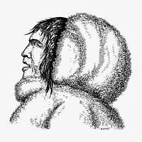 Male Eskimo illustration vector