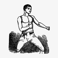 Boxing fighter illustration vector