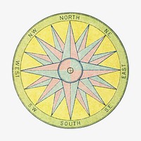 Sea compass illustration vector