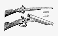 Two vintage shotguns illustration vector