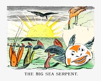 Big sea serpent illustration vector