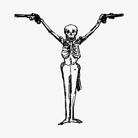 Skeleton holding guns illustration vector