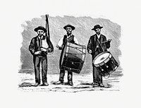 Drawing of a marching band