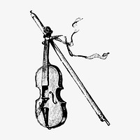 Vintage violin illustration vector