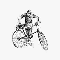 Bicycle and a man illustration vector