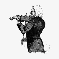 Vintage violinist illustration vector