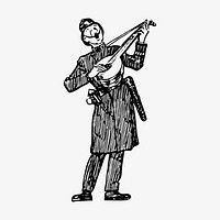 Singing policeman illustration vector