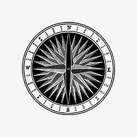 Retro compass illustration vector