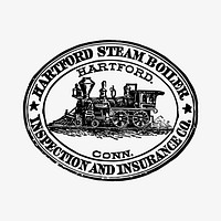 Steam engine train stamp illustration vector