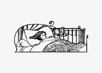 Sleeping kids illustration vector