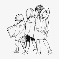 Walking kids illustration vector