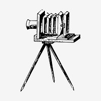 Vintage Victorian style film slide camera engraving vector