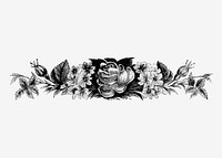 Vintage Victorian style blooming flower engraving vector