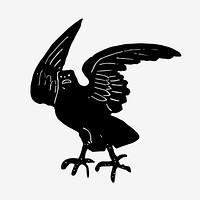 Vintage Victorian style crow engraving vector