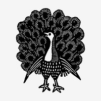 Vintage Victorian style peacock engraving vector