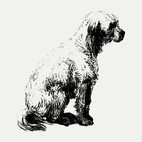 Vintage European style dog engraving