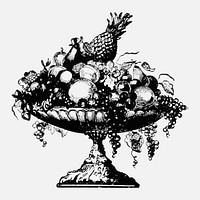 Vintage European style fruit stand engraving