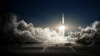 Falcon Heavy and Dragon (2016). Original from Official SpaceX Photos. Digitally enhanced by rawpixel.
