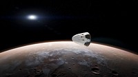 Dragon to Mars (2015). Concept art of sending Dragon to Mars. Original from Official SpaceX Photos. Digitally enhanced by rawpixel.