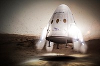 Dragon to Mars (2015). Concept art of sending Dragon to Mars. Original from Official SpaceX Photos. Digitally enhanced by rawpixel.