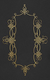 Gold filigree frame border psd