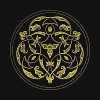Medieval gold emblem vector badge | Premium Vector - rawpixel