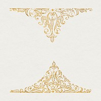 Gold filigree victorian border psd