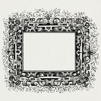 Medieval frame psd black and white