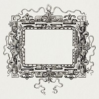 Medieval frame psd black and white 