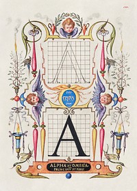 Guide for Constructing the Letter A from Mira Calligraphiae Monumenta or The Model Book of Calligraphy (1561–1596) by Georg Bocskay and Joris Hoefnagel. Original from The Getty. Digitally enhanced by rawpixel. 