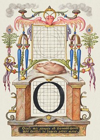 Guide for Constructing the Letter O from Mira Calligraphiae Monumenta or The Model Book of Calligraphy (1561&ndash;1596) by Georg Bocskay and Joris Hoefnagel. Original from The Getty. Digitally enhanced by rawpixel. 
