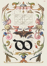 Guide for Constructing the Ligature do from Mira Calligraphiae Monumenta or The Model Book of Calligraphy (1561&ndash;1596) by Georg Bocskay and Joris Hoefnagel. Original from The Getty. Digitally enhanced by rawpixel. 