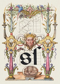 Guide for Constructing the Letter s from Mira Calligraphiae Monumenta or The Model Book of Calligraphy (1561&ndash;1596) by Georg Bocskay and Joris Hoefnagel. Original from The Getty. Digitally enhanced by rawpixel. 
