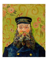 Portrait of Joseph Roulin (1888) illustration wall art print and poster. Original by Vincent Van Gogh, digitally enhanced by rawpixel. 