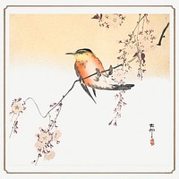 Songbird and Blossoming Cherry (ca. 1900) by Ohara Koson (1877–1945). Original from the Los Angeles County Museum of Art. Digitally enhanced by rawpixel.