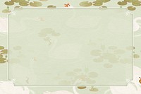 White geese frame on a sage green background design element 