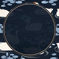 White geese frame on a navy blue background 