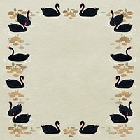 Black geese frame vintage illustration 