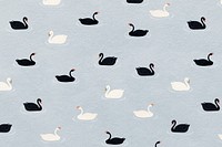 Black and white geese pattern on a blue background illustration