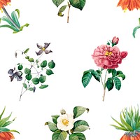 Hand drawn floral wallpaper vector