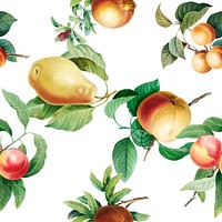Hand drawn fruits wallpaper vector