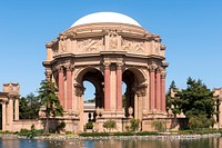 The Palace of Fine Arts in the Marina District of San Francisco, California, is a monumental structure originally constructed for the 1915 Panama-Pacific Exposition in order to exhibit works of art presented there.