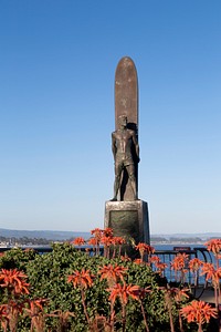 Surfing Monument, Santa Cruz, California by sculptors Brian W. Curtis and Thomas Marsh. Original image from <a href="https://www.rawpixel.com/search/carol%20m.%20highsmith?sort=curated&amp;page=1">Carol M. Highsmith</a>&rsquo;s America. Digitally enhanced by rawpixel.