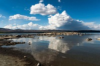 Mono Lake (/ˈmoʊnoʊ/ moh-noh) is a large, shallow saline soda lake in Mono County, California, formed at least 760,000 years ago as a terminal lake in a basin that has no outlet to the ocean.