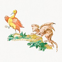 Vintage bird design elements