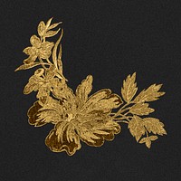 Vintage gold blooming flower design element