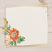 Blooming flower with gold frame design element