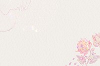 Vintage pink holographic flower template