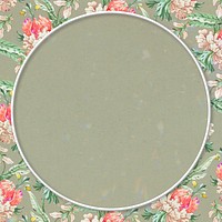 Vintage floral round frame design element