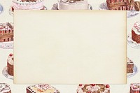 Fancy cakes frame on paper texture design element